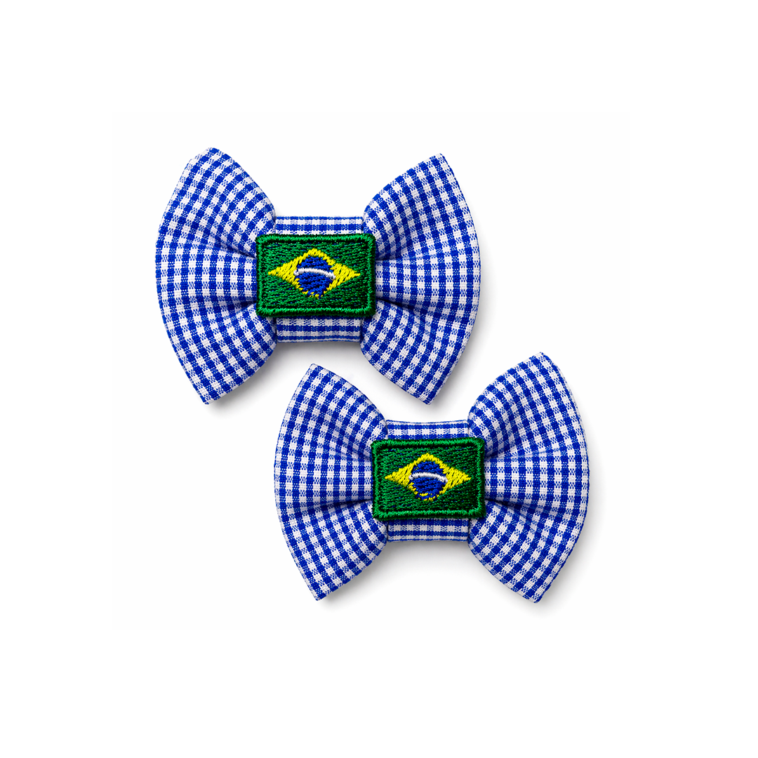 Laço Tic-Tac Quadriculado Azul