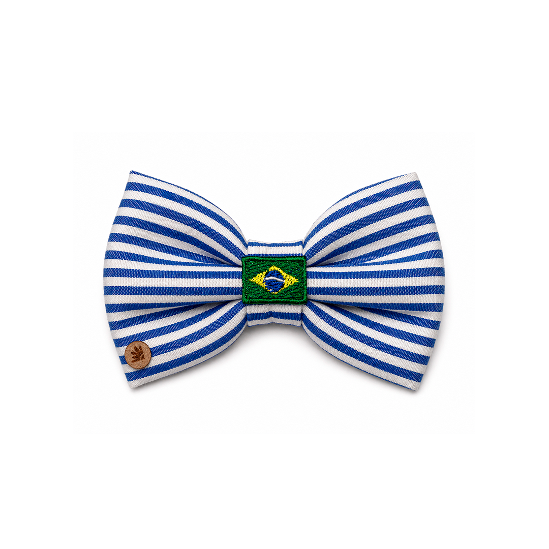 Gravata Borboleta Listrado Azul