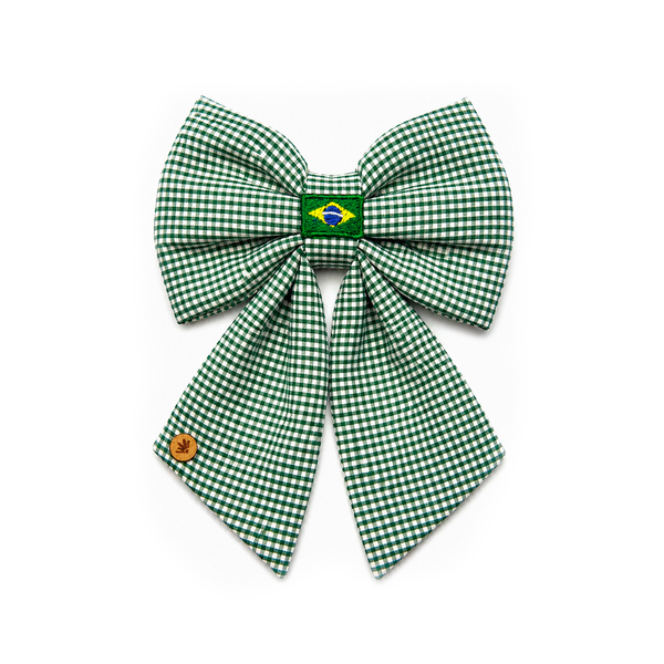 Laço Gravata Quadriculado Verde