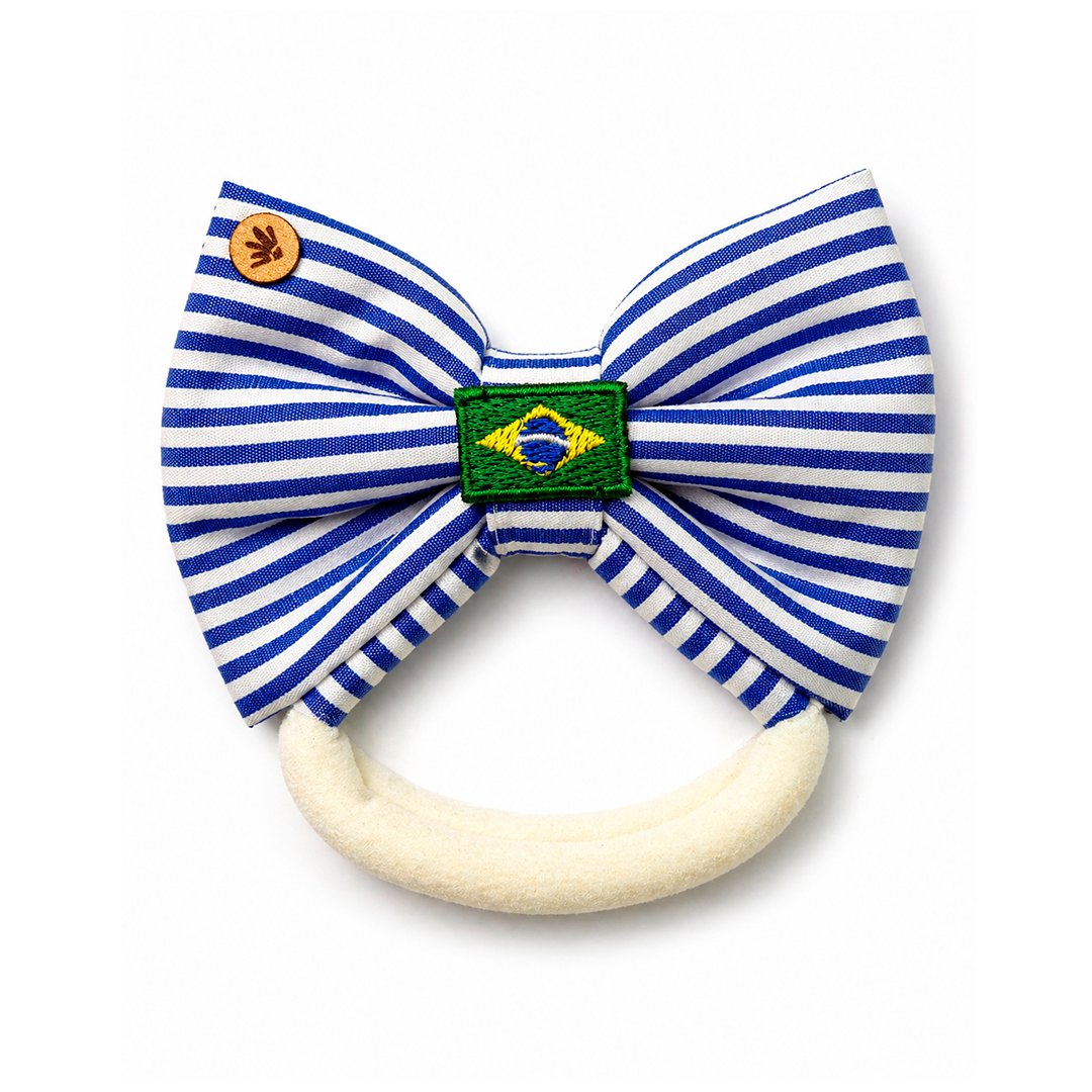 Laço Tiara Listrado Azul