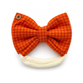 Laço Tiara Xadrez Laranja