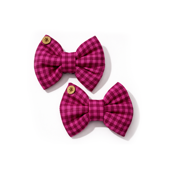 Laço Tic-Tac Xadrez Rosa