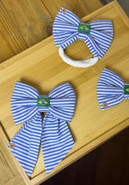 Gravata Borboleta Listrado Azul