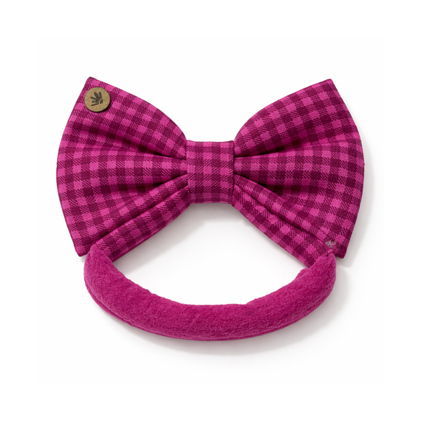 Laço Tiara Xadrez Rosa