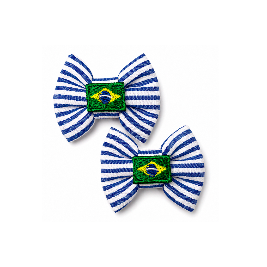 Laço Tic-Tac Listrado Azul